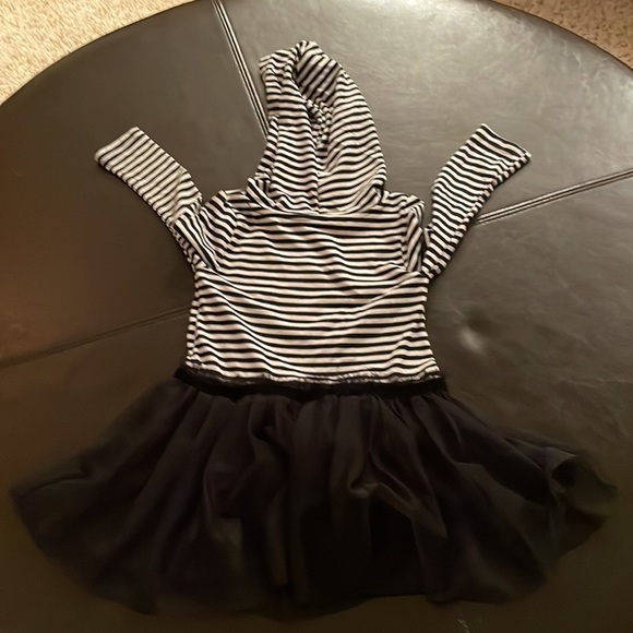 Penguin Hooded Striped Dress - Picture 3 of 4